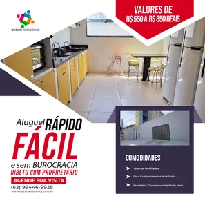 Kitnet com 1 Quarto para alugar, 35m² no Setor Sol Nascente, Goiânia