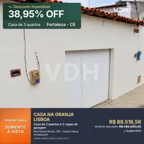 Casa com 3 Quartos à venda, 63m² no Granja Lisboa, Fortaleza