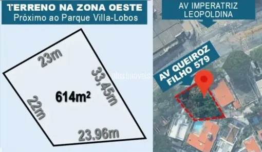 Lote/Terreno à venda, 614m² no Vila Hamburguesa, São Paulo
