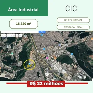 Lote/Terreno à venda, 18620m² no Cidade Industrial, Curitiba