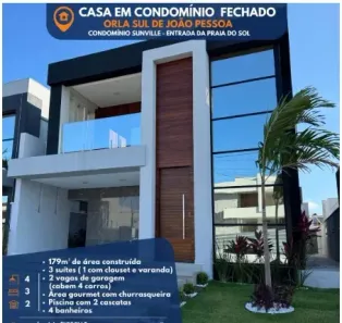 Casa de Condomínio com 3 Quartos à venda, 179m² no Muçumagro, João Pessoa