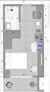 Apartamento com 1 Quarto à venda, 26m² no Bangú, Santo André
