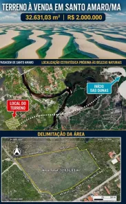 Lote/Terreno à venda, 33000m² no , Santo Amaro do Maranhão