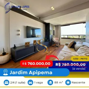 Apartamento com 2 Quartos à venda, 88m² no Jardim Apipema, Salvador
