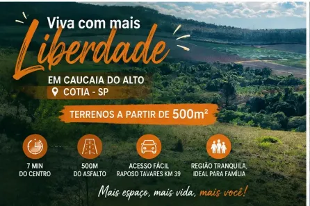 Lote/Terreno à venda, 500m² no Recreio Topázio (Caucaia do Alto), Cotia