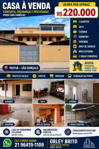 Casa com 2 Quartos à venda, 135m² no Mutuaguaçu, São Gonçalo