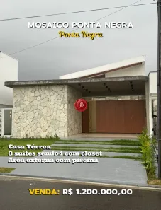 Casa de Condomínio com 3 Quartos à venda, 250m² no Ponta Negra, Manaus