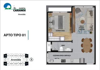 Apartamento com 1 Quarto à venda, 45m² no Carianos, Florianópolis