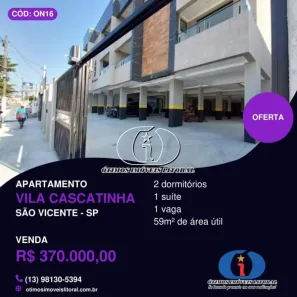Apartamento com 2 Quartos à venda, 60m² no Vila Cascatinha, São Vicente