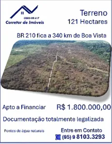 Lote/Terreno à venda, 1210000m² no Centro, Boa Vista