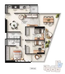 Apartamento com 3 Quartos à venda, 100m² no Jockey de Itaparica, Vila Velha