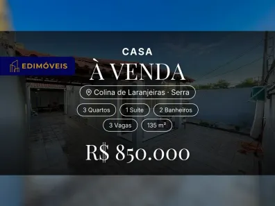 Casa com 3 Quartos à venda, 135m² no Colina de Laranjeiras, Serra