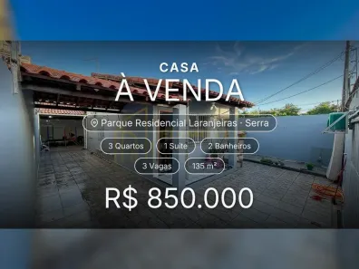 Casa com 3 Quartos à venda, 135m² no Parque Residencial Laranjeiras, Serra