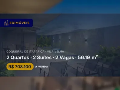 Apartamento com 2 Quartos à venda, 56m² no Coqueiral de Itaparica, Vila Velha