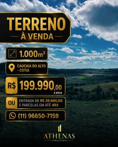Lote/Terreno à venda, 1000m² no dos Mendes (Caucaia do Alto), Cotia