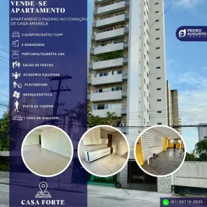 Apartamento com 3 Quartos à venda, 132m² no Casa Amarela, Recife
