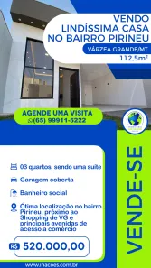 Casa com 3 Quartos à venda, 112m² no Glória, Várzea Grande