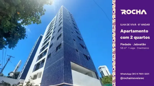 Apartamento com 2 Quartos para alugar, 58m² no Piedade, Jaboatão dos Guararapes