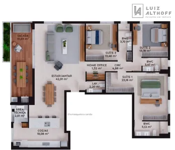 Apartamento com 3 Quartos à venda, 176m² no Pedra Branca, Palhoça