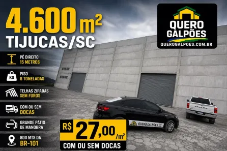 Galpão/Depósito/Armazém para alugar, 4600m² no Sul do Rio, Tijucas