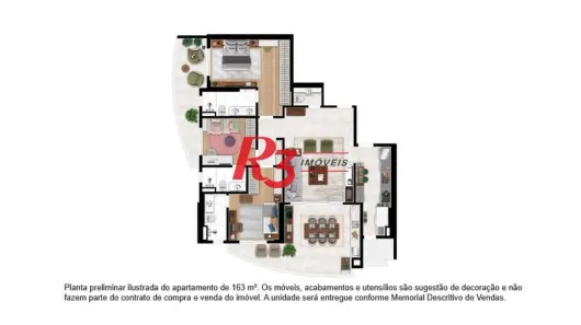 Apartamento com 3 Quartos à venda, 163m² no Ponta da Praia, Santos