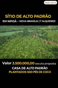 Fazenda/Sítio com 3 Quartos à venda, 169400m² no Centro, Nipoã