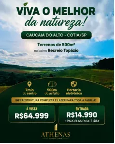 Lote/Terreno à venda, 500m² no Jardim Monte Verde (Caucaia do Alto), Cotia