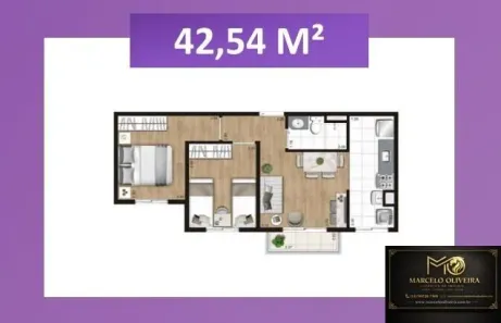 Apartamento com 2 Quartos à venda, 43m² no Jabaquara, Santos