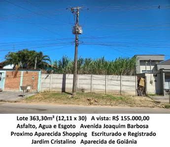 Lote/Terreno à venda, 363m² no Jardim Cristalino, Aparecida de Goiânia