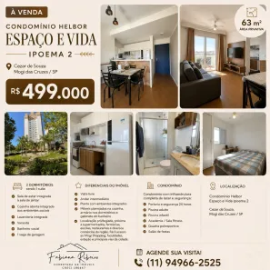 Apartamento com 2 Quartos à venda, 63m² no Cézar de Souza, Mogi das Cruzes
