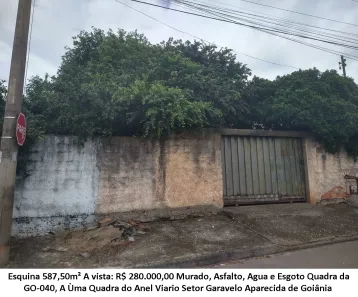 Lote/Terreno à venda, 587m² no Setor Garavelo, Aparecida de Goiânia