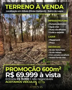 Lote/Terreno à venda, 600m² no Jardim Brasil, Atibaia