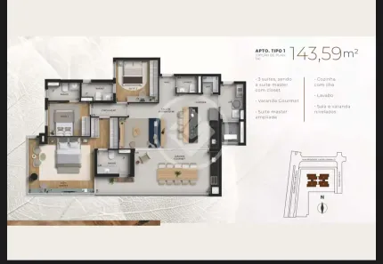 Apartamento com 3 Quartos à venda, 144m² no Morada da Colina, Uberlândia