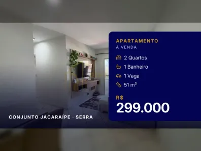 Apartamento com 2 Quartos à venda, 51m² no Conjunto Jacaraípe, Serra