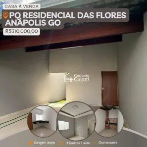 Casa com 3 Quartos à venda, 100m² no Parque Residencial das Flores, Anápolis