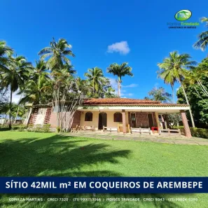 Fazenda/Sítio com 5 Quartos à venda, 42000m² no Coqueiros de Arembepe (Abrantes), Camaçari