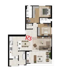 Apartamento com 2 Quartos à venda, 114m² no Ponta da Praia, Santos
