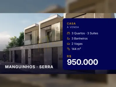 Casa com 3 Quartos à venda, 144m² no Manguinhos, Serra