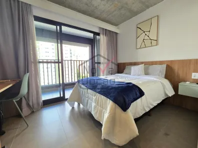 Apartamento com 1 Quarto para alugar, 25m² no Cidade Monções, São Paulo