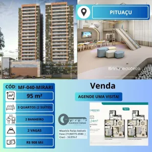 Apartamento com 3 Quartos à venda, 95m² no Pituaçu, Salvador