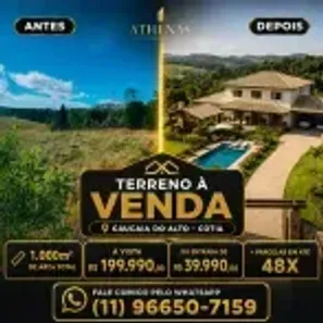 Lote/Terreno à venda, 1000m² no dos Mendes (Caucaia do Alto), Cotia