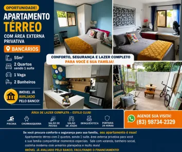 Apartamento com 2 Quartos à venda, 56m² no Bancários, João Pessoa