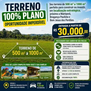 Lote/Terreno à venda, 500m² no Centro, Mairiporã