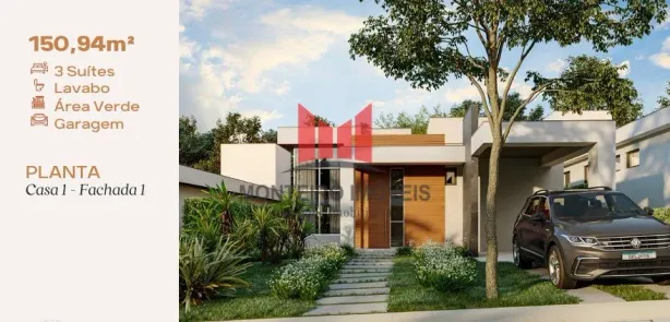 Casa de Condomínio com 3 Quartos à venda, 150m² no Francisco Pereira, Lagoa Santa