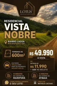 Lote/Terreno à venda, 600m² no Centro, Mairiporã