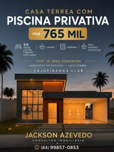 Casa de Condomínio com 3 Quartos à venda, 120m² no Cajupiranga, Parnamirim