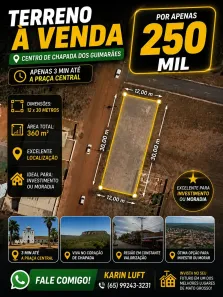 Lote/Terreno à venda, 360m² no Chapada dos Guimarães, Chapada dos Guimarães