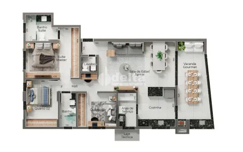 Apartamento com 3 Quartos à venda, 117m² no Granada, Uberlândia