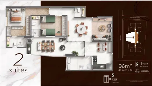 Apartamento com 2 Quartos à venda, 96m² no Embaré, Santos