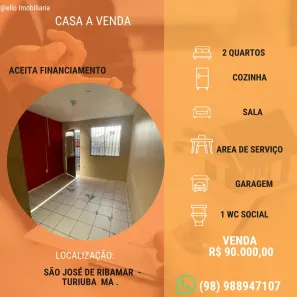 Casa com 2 Quartos à venda, 40m² no São José de Ribamar, São José de Ribamar